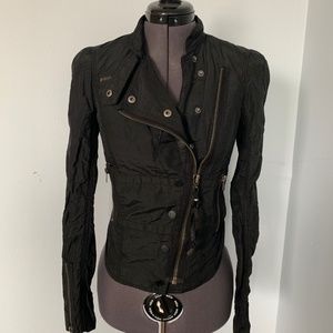 Corset back biker jacket